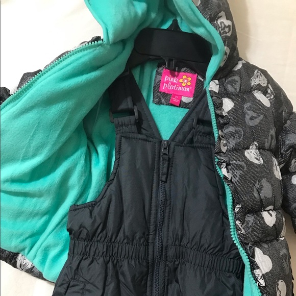 PINK PLATINUM Girl 
POLKA GRID 2-PIECE SNOWSUIT - Picture 9 of 11